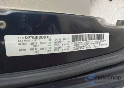 2013 Chrysler Town & Country Touring из США, поврежденный, VIN 2C4RC1BG6DR604243